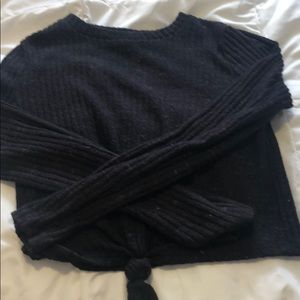 black cropped long sleeve